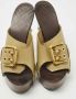 Burberry Vintage Pre-owned Leather sandals Green Dames - Thumbnail 2