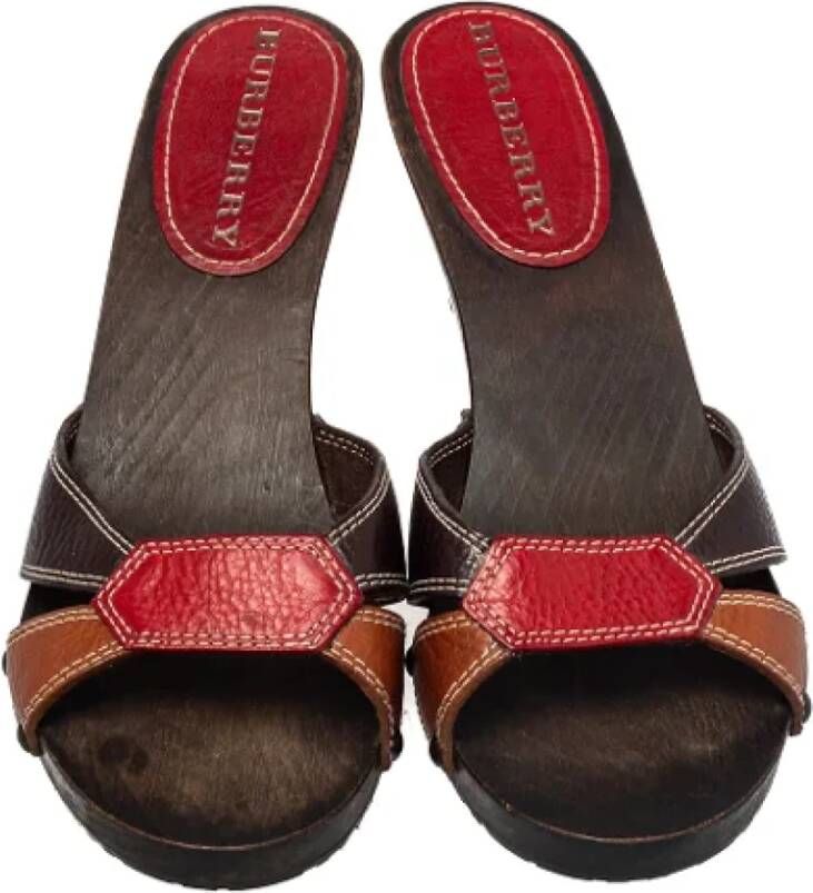 Burberry Vintage Pre-owned Leather sandals Multicolor Dames
