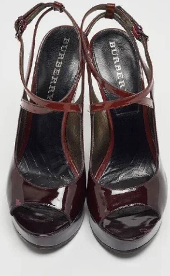 Burberry Vintage Pre-owned Leather sandals Purple Dames