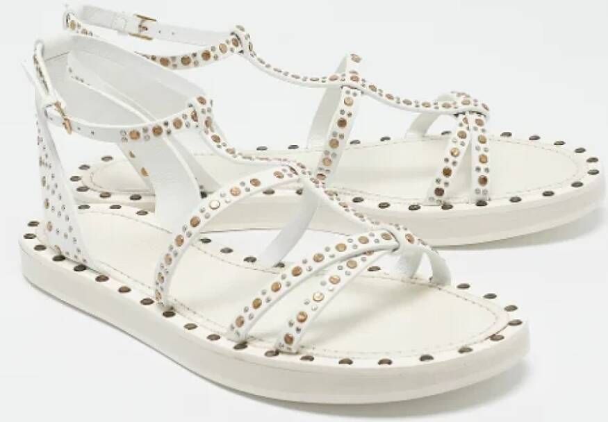 Burberry Vintage Pre-owned Leather sandals White Dames