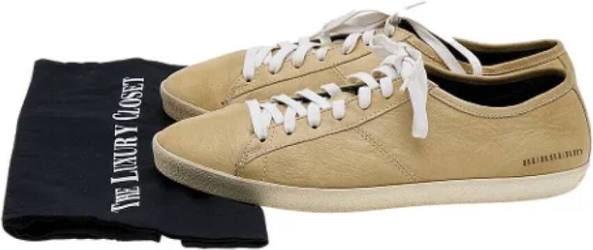 Burberry Vintage Pre-owned Leather sneakers Beige Dames