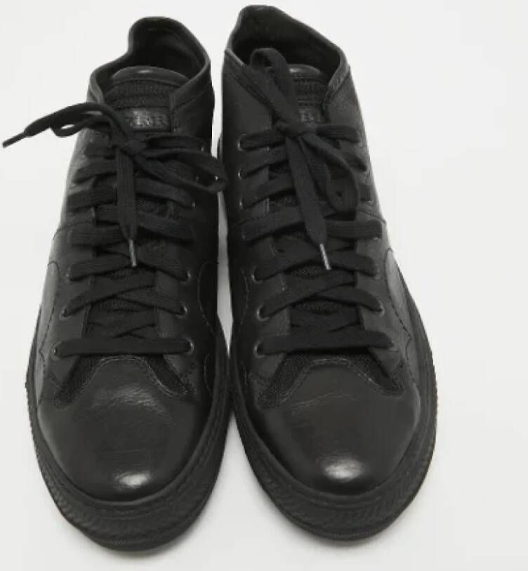 Burberry Vintage Pre-owned Leather sneakers Black Heren