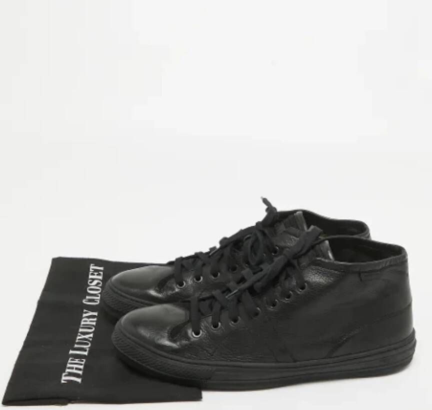 Burberry Vintage Pre-owned Leather sneakers Black Heren