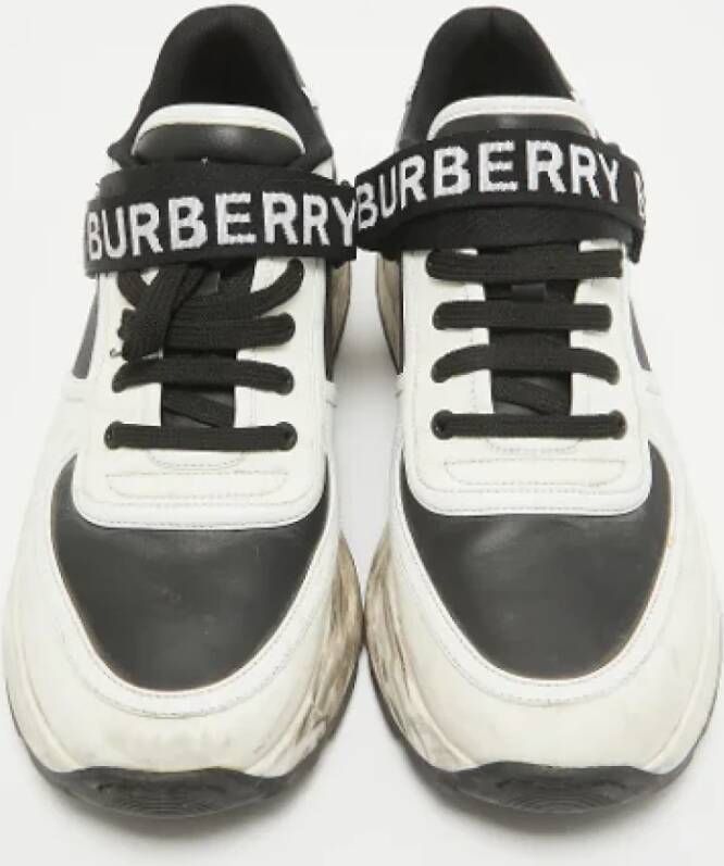 Burberry Vintage Pre-owned Leather sneakers Black Heren