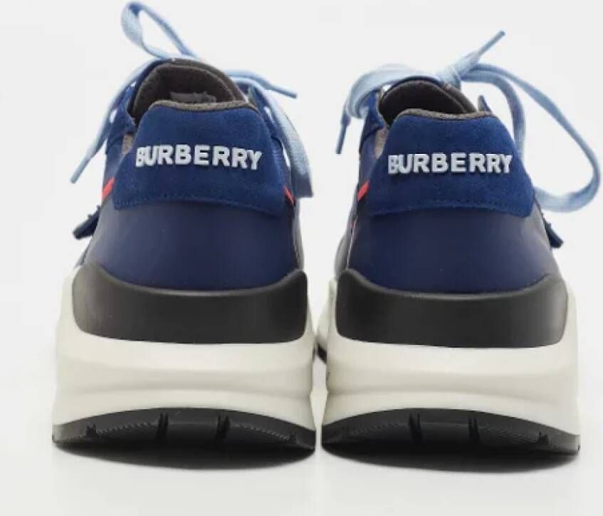 Burberry Vintage Pre-owned Leather sneakers Blue Dames