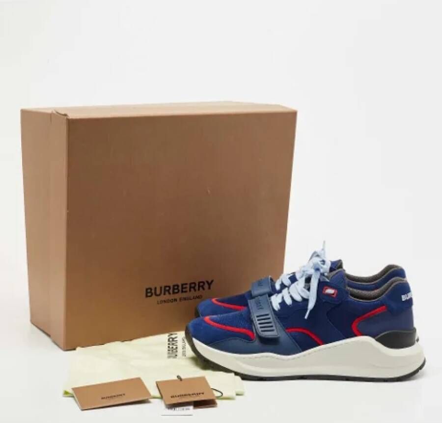 Burberry Vintage Pre-owned Leather sneakers Blue Dames