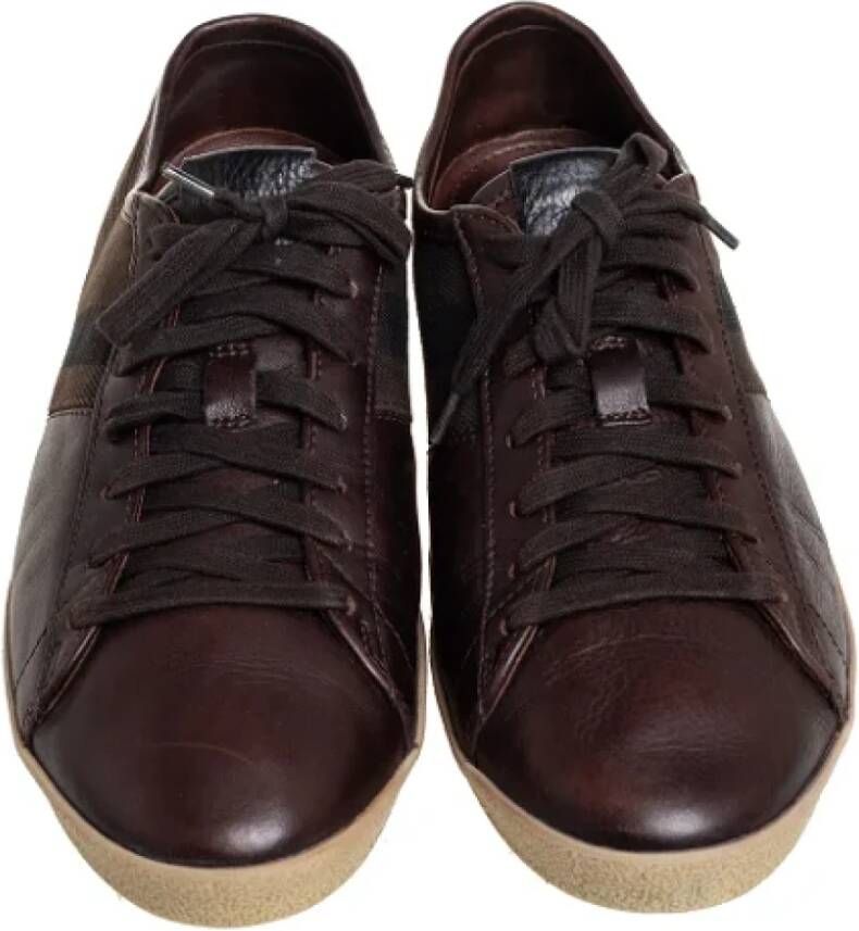 Burberry Vintage Pre-owned Leather sneakers Brown Dames