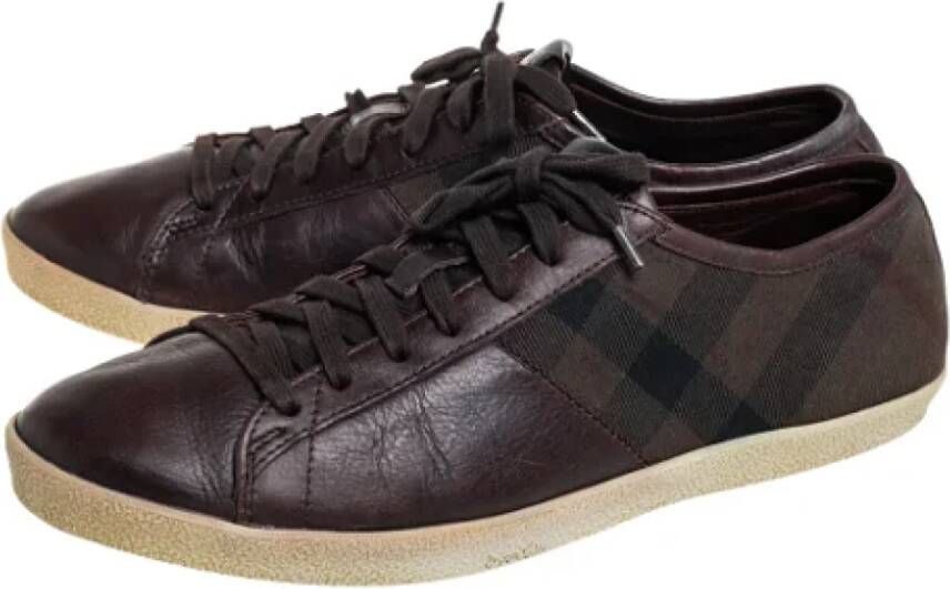 Burberry Vintage Pre-owned Leather sneakers Brown Dames