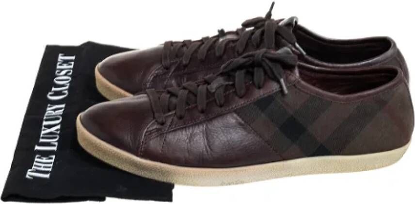 Burberry Vintage Pre-owned Leather sneakers Brown Dames