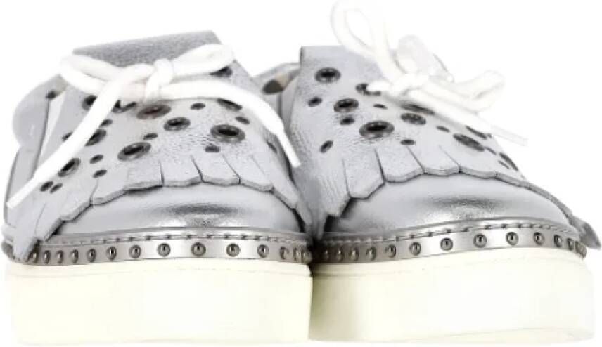 Burberry Vintage Pre-owned Leather sneakers Gray Dames