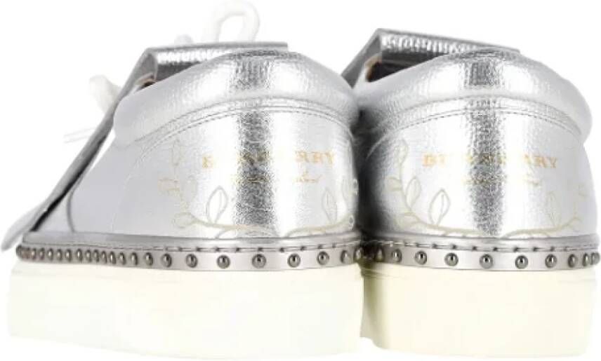 Burberry Vintage Pre-owned Leather sneakers Gray Dames