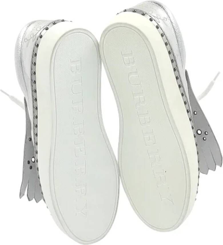 Burberry Vintage Pre-owned Leather sneakers Gray Dames