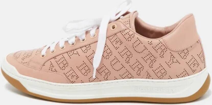 Burberry Vintage Pre-owned Leather sneakers Pink Dames