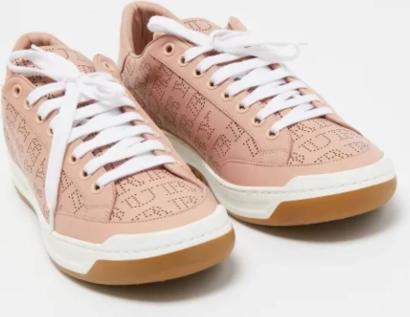 Burberry Vintage Pre-owned Leather sneakers Pink Dames