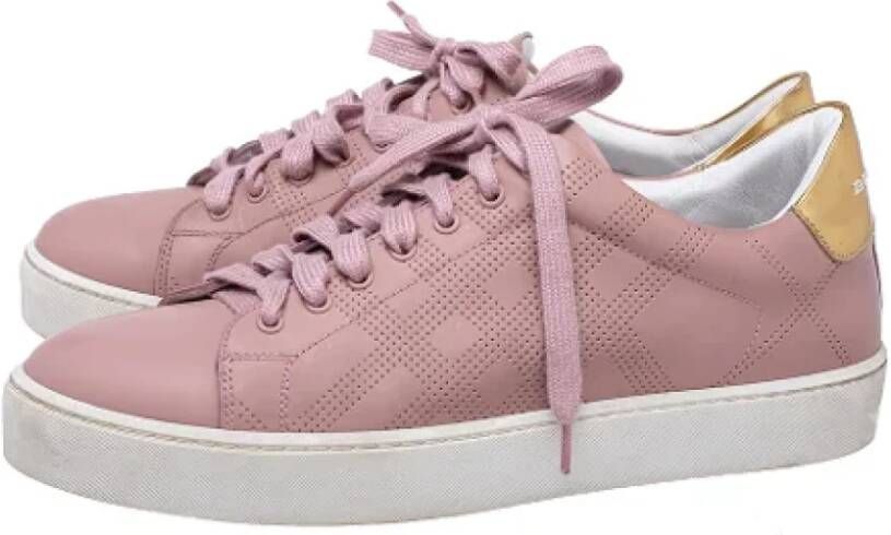 Burberry Vintage Pre-owned Leather sneakers Pink Dames