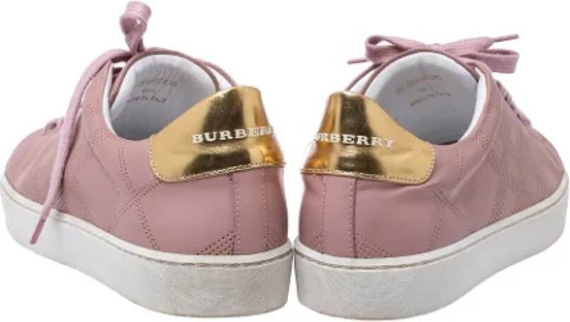 Burberry Vintage Pre-owned Leather sneakers Pink Dames