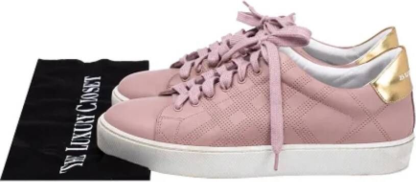 Burberry Vintage Pre-owned Leather sneakers Pink Dames