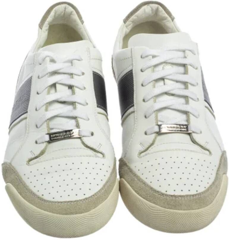 Burberry Vintage Pre-owned Leather sneakers White Dames