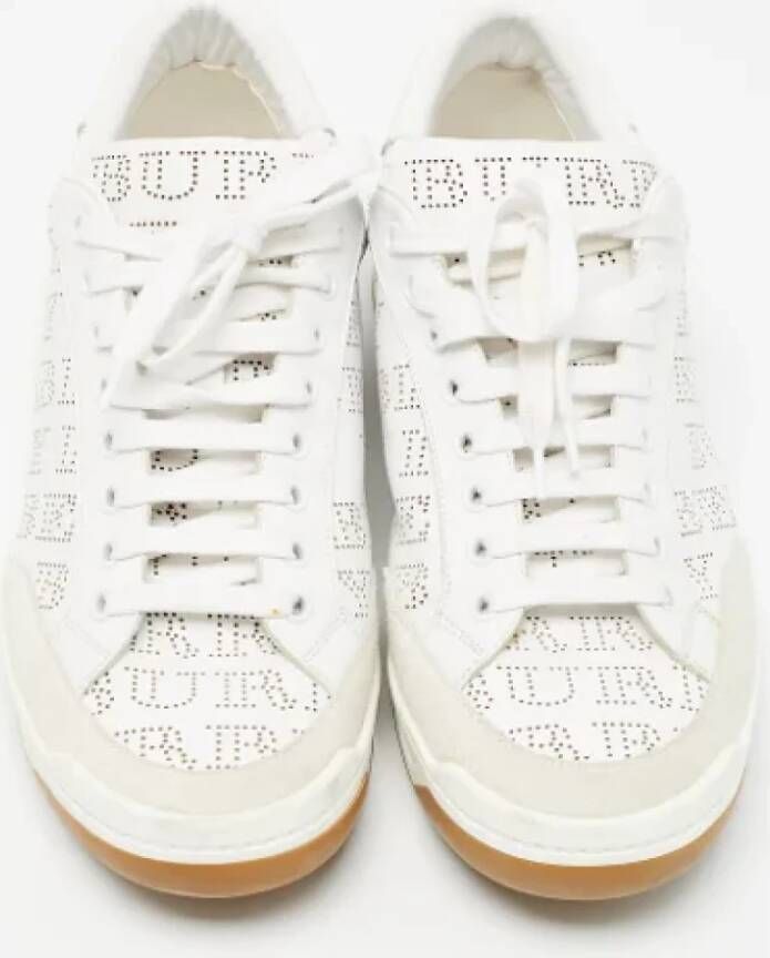 Burberry Vintage Pre-owned Leather sneakers White Heren