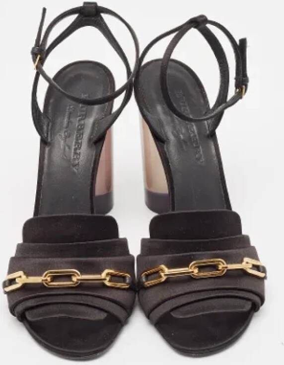 Burberry Vintage Pre-owned Satin sandals Black Dames