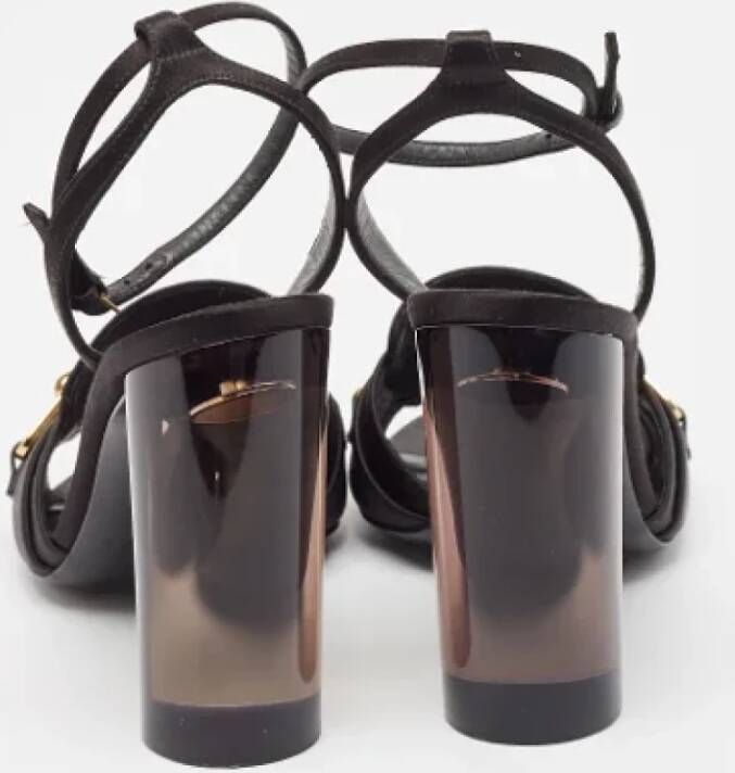 Burberry Vintage Pre-owned Satin sandals Black Dames