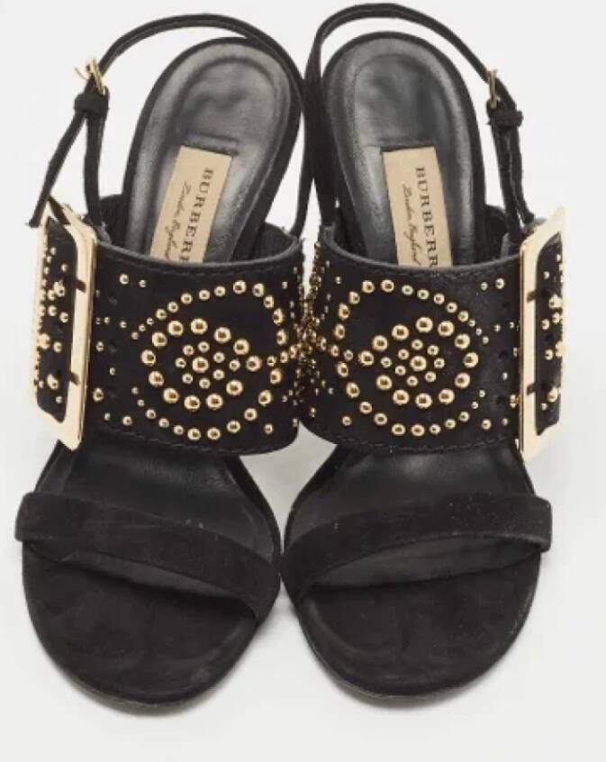 Burberry Vintage Pre-owned Suede sandals Black Dames