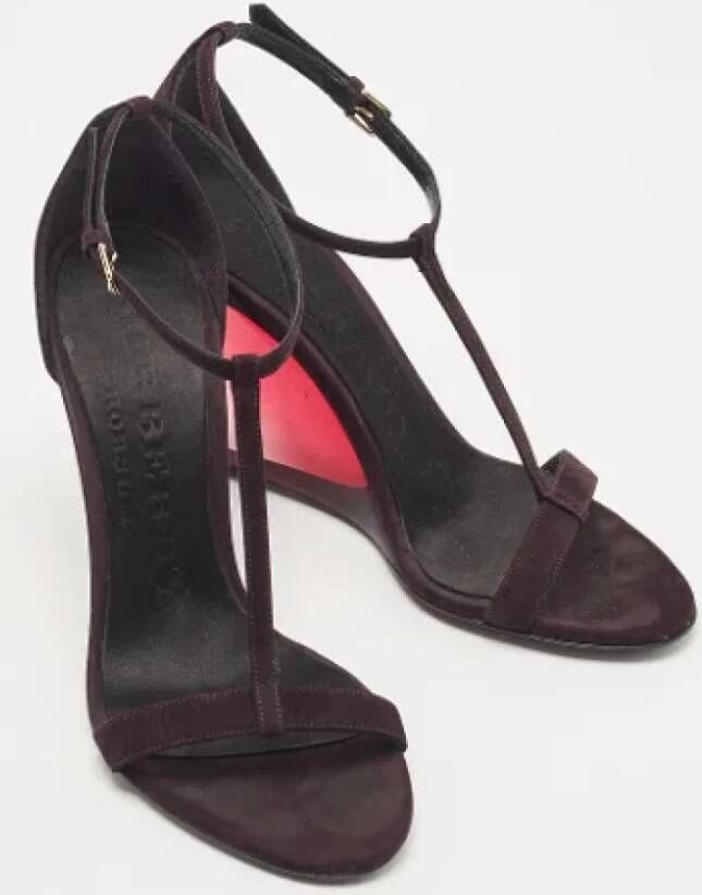 Burberry Vintage Pre-owned Suede sandals Purple Dames