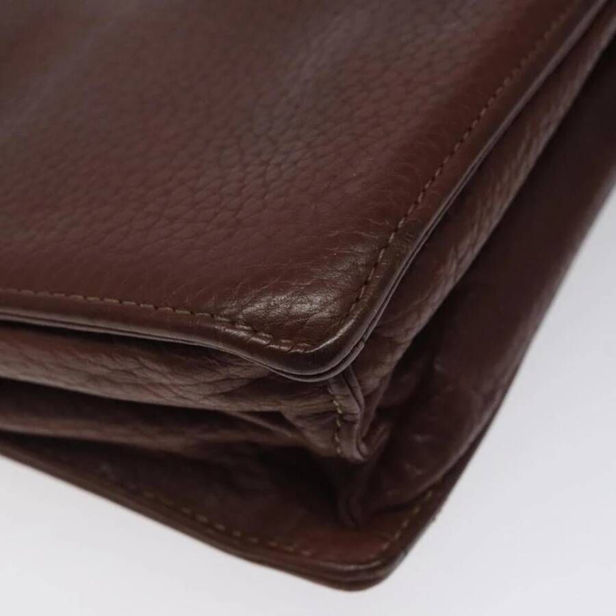 Burberry Vintage Tweedehands leren aktetas met slot