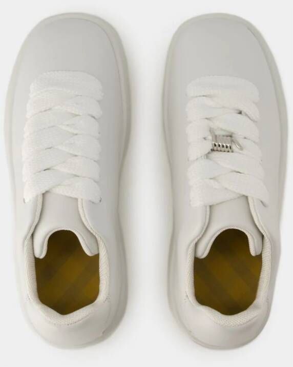 Burberry Witte Leren Box Sneakers White Dames