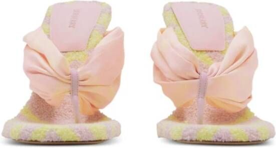 Burberry Witte Leren Sandalen met Check Print Pink Dames