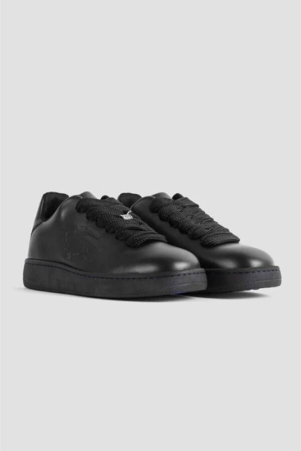 Burberry Zwarte Box Leren Sneakers Black Dames