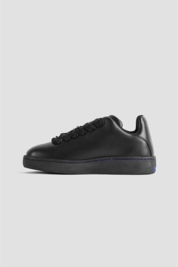 Burberry Zwarte Box Leren Sneakers Black Dames