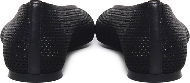 Burberry Zwarte Geperforeerde Ballet Flats Mesh Italië Black Dames
