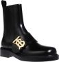 Burberry Zwarte leren enkellaarzen met TB-monogram - Thumbnail 2