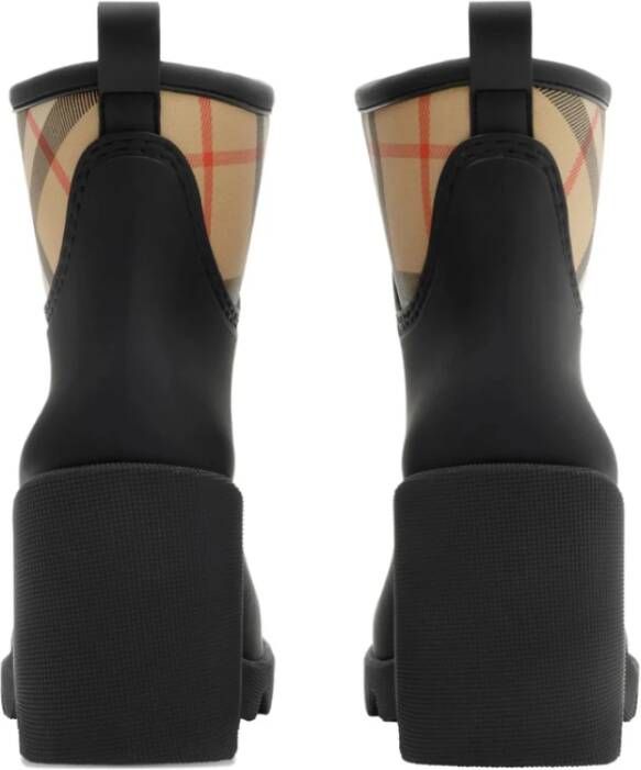 Burberry Zwarte Rubberen Zool Vintage Check Schoenen