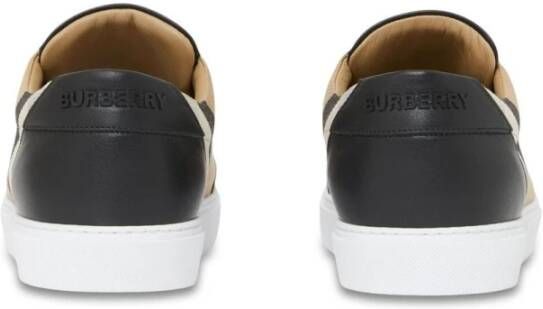 Burberry Zwarte Sneakers Met Ruitpatroon En Veters Black Dames