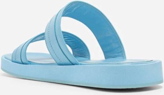 By FAR Eenvoudig sandalen glanzend korrelig leer Blauw Dames