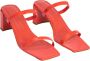 By FAR Rode Lakleren Blokhak Sandalen Orange Dames - Thumbnail 2