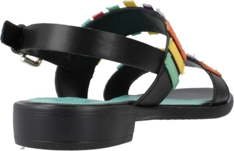 CafèNoir Stijlvolle Platte Sandalen voor Vrouwen Black Dames