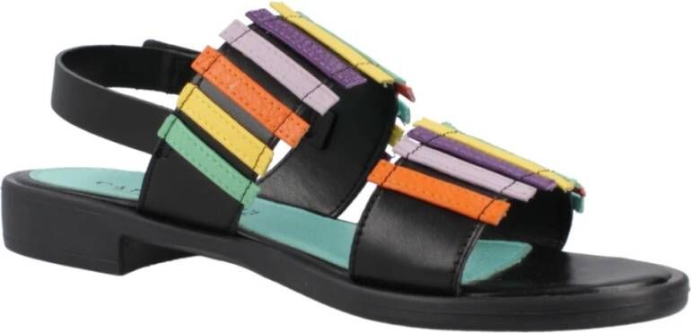 CafèNoir Stijlvolle Platte Sandalen voor Vrouwen Black Dames