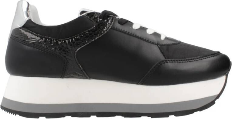 CafèNoir Hardloopsneakers met Contrasterende Details Black Dames