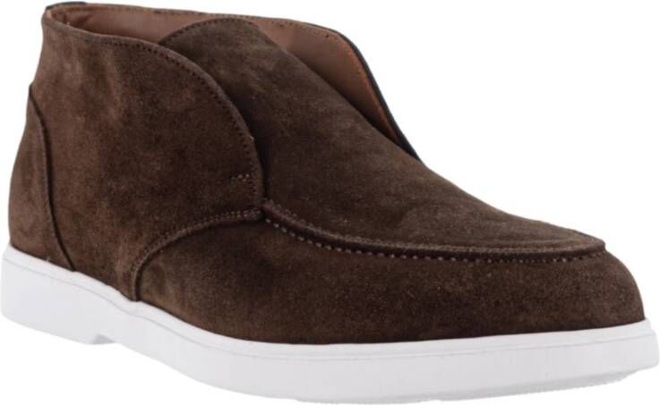 Calce Suède Instap Schoenen Ronde Neus Brown Heren