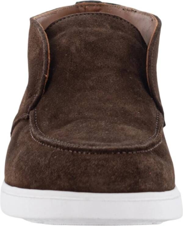 Calce Suède Instap Schoenen Ronde Neus Brown Heren
