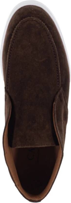Calce Suède Instap Schoenen Ronde Neus Brown Heren