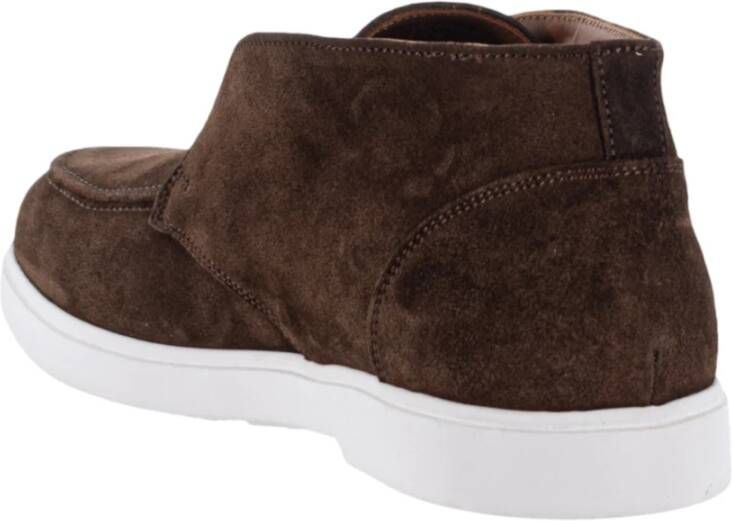 Calce Suède Instap Schoenen Ronde Neus Brown Heren