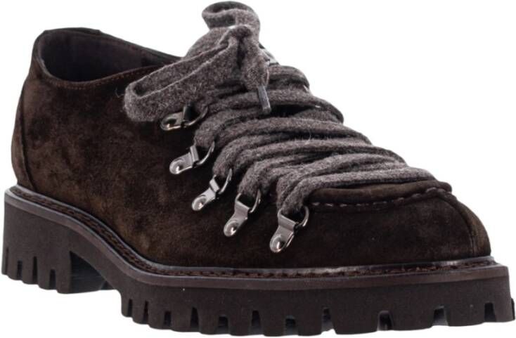 Calce Suède Veterschoenen Ronde Neus Ontwerp Brown Heren