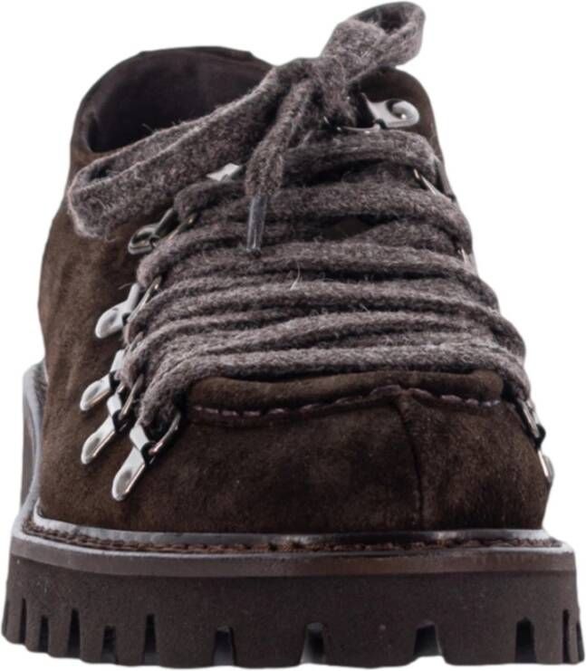 Calce Suède Veterschoenen Ronde Neus Ontwerp Brown Heren