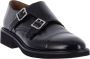 Calce Zwarte leren dubbele gesp loafer Black Heren - Thumbnail 2