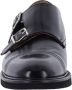 Calce Zwarte leren dubbele gesp loafer Black Heren - Thumbnail 3