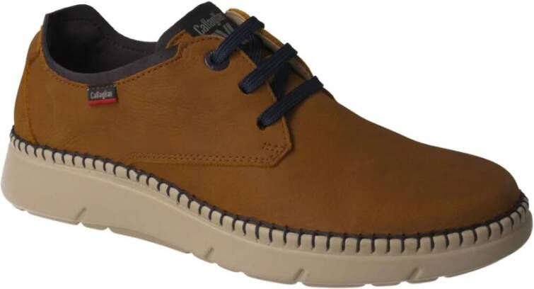 Callaghan Heren leren fluweel-look schoenen Brown Heren